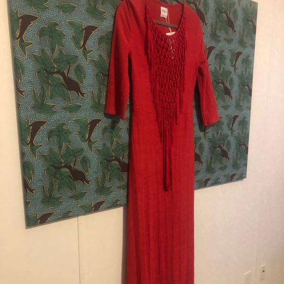 Zara size small red maxi dress.  NWT - Picture 3 of 6